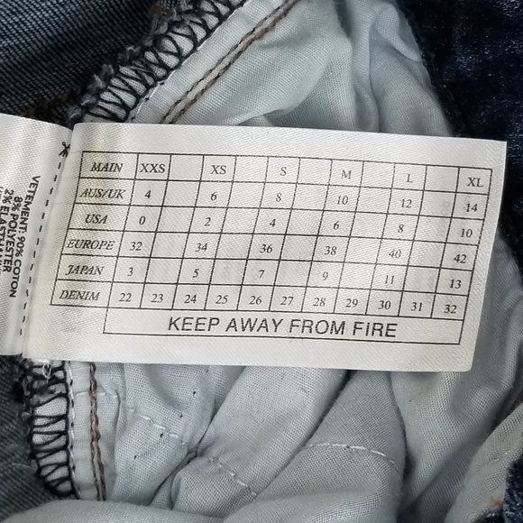 ONE x One Teaspoon Denim Shorts Womens Harlets High Rise Twisted Cuff Hem Sz 24 - Picture 7 of 13